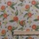 Tissu Toile Imprimée Hycu Agrume Orange Fond Coloris Lin