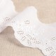 Broderie fleurs feuilles blanc