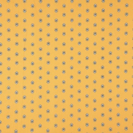 Tissu Provençal Enduit Maussane Jaune 