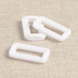 Boucles rectangulaires blanches 20mm