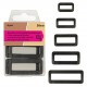 Boucles rectangulaires noires 20 mm