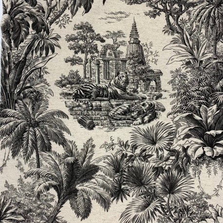 Tissu Toile Maharani Noir 