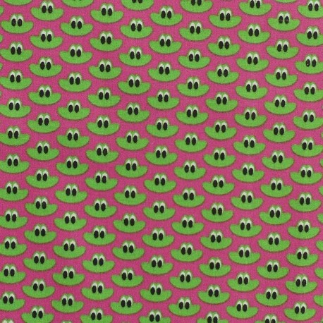 Tissu Coton Imprimé Froggy Rose 