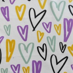 Tissu Enduit Imprimé Heart Multocolor 