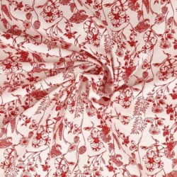 Tissu Nadine Coton 57fils Rouge