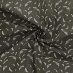 Tissu Plume Coton 57fils Kaki 