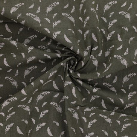 Tissu Plume Coton 57fils Kaki 