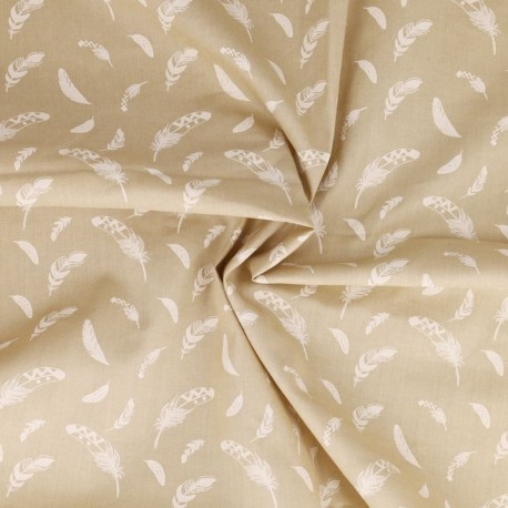 Tissu Plume Coton 57fils Galet