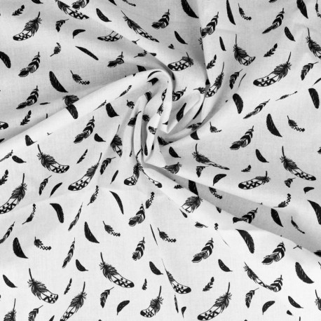 Tissu Plume Coton 57fils Noir 
