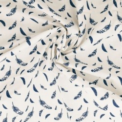Tissu Plume Coton 57fils Indigo 