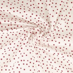 Tissu Etoile Coton 57fils Rouge