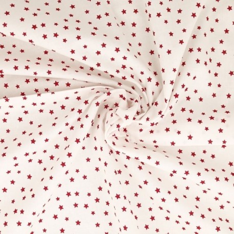 Tissu Etoile Coton 57fils Rouge
