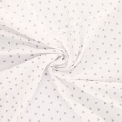 Tissu Coeur Coton 57fils Gris