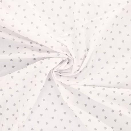 Tissu Coeur Coton 57fils Gris