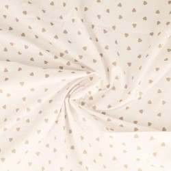 Tissu Coeur Coton 57fils Galet
