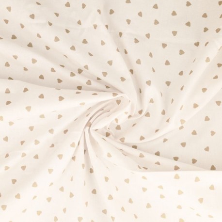 Tissu Coeur Coton 57fils Galet