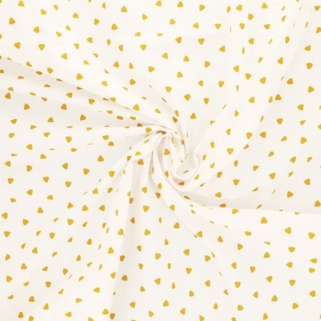 Tissu Coeur Coton 57fils Curry 