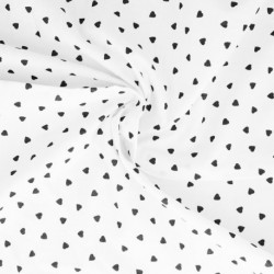 Tissu Coeur Coton 57fils Noir 