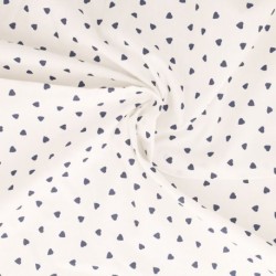 Tissu Coeur Coton 57fils Indigo