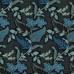 Tissu Viscose Imprimée Fleurie Petrole