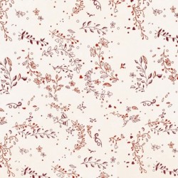 Tissu Fleurs Coton 57fils Rouge