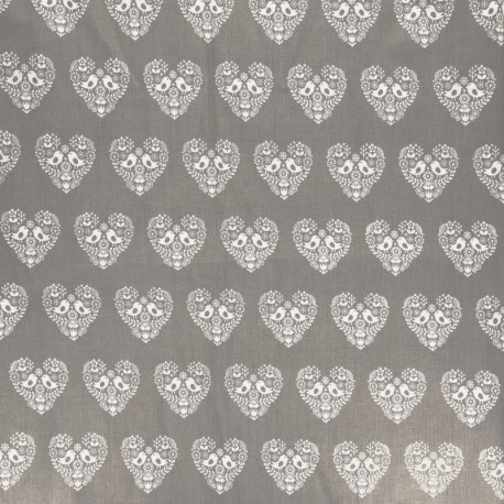Tissu Amor Coton 57fils Gris 