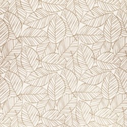 Tissu Feuilles Coton 57fils Galet