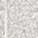 Tissu Feuilles Coton 57fils Gris Foncé