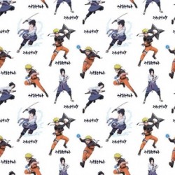 Tissu Licence Naruto Blanc 