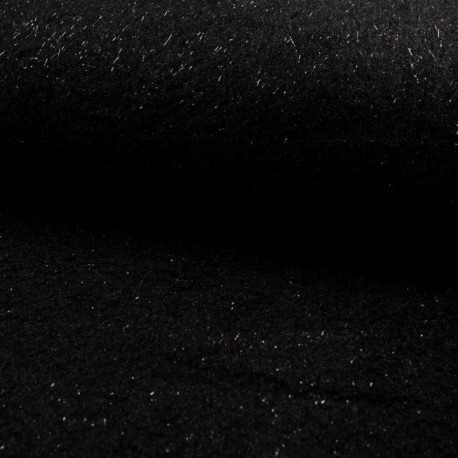 Tissu Mouton Frisé Brillant Noir