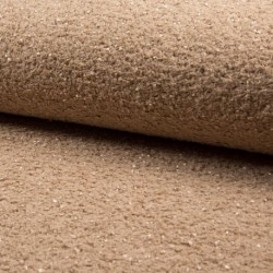 Tissu Mouton Frisé Brillant Beige Fonce