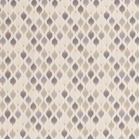 Tissu Popeline Imprimé Ornement Beige