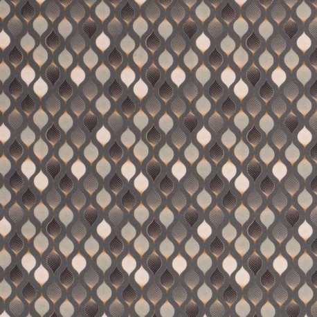 Tissu Popeline Imprimé Ornement Vert