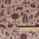 Tissu Daba Fond Coloris Lin Imprimé Renard Brun