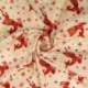 Tissu Coton Noel Imprimé Cerfs Ecru 