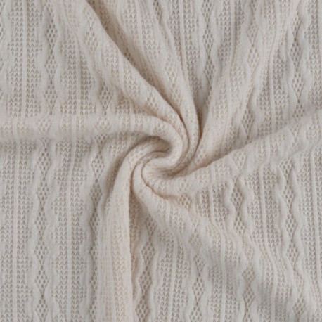 Tissu Maille Torsadée Florence Blanc