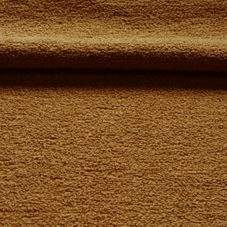 Tissu Bouclette Toison Uni Moutarde 