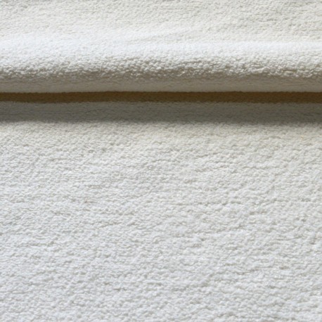 Tissu BoucletteToison Uni Blanc