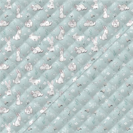 Tissu Matelassé Roger-Birdy Bleu