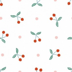 Tissu Imprimé Blossom Rouge