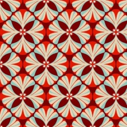Tissu Imprimé Eugene Rouge