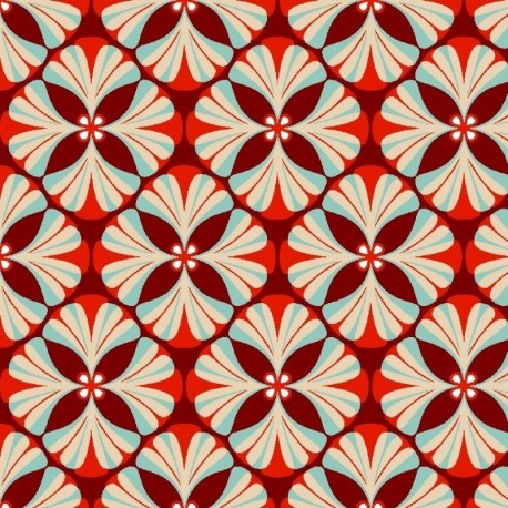 Tissu Imprimé Eugene Rouge