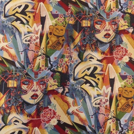 Tissu Jacquard Japan Graff Multico 