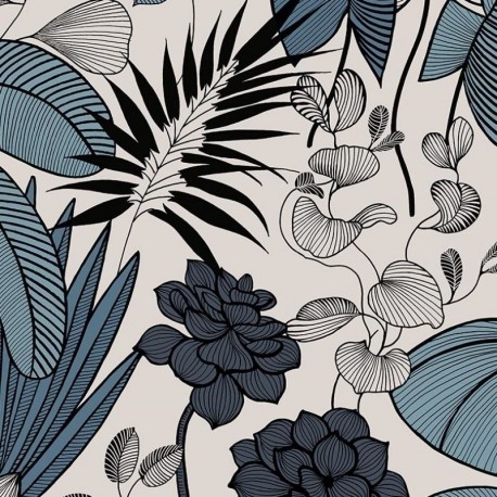 Tissu Toile Enduit Jakarta Blue Stone