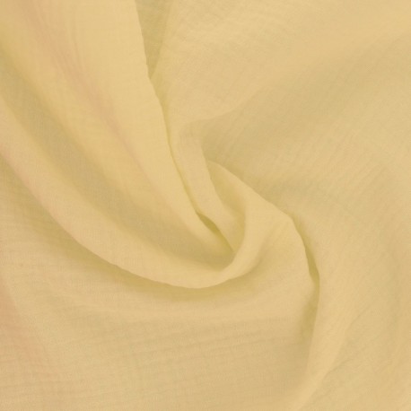 Tissu Francine Double Gaze Unie Jaune