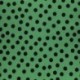 Tissu Viscose Fluide stretch Imprimée Pois Noir Fond Vert
