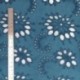 Tissu Broderie Anglaise Flower Bleu Canard 