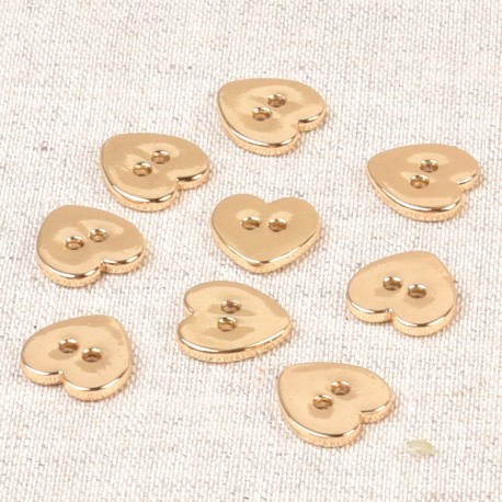 Bouton coeur alliage or