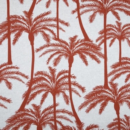 Tissu Toile Imprimée Zabeth Terracotta