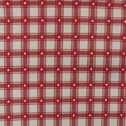 Tissu Jacquard Margot Carreaux Rouge 